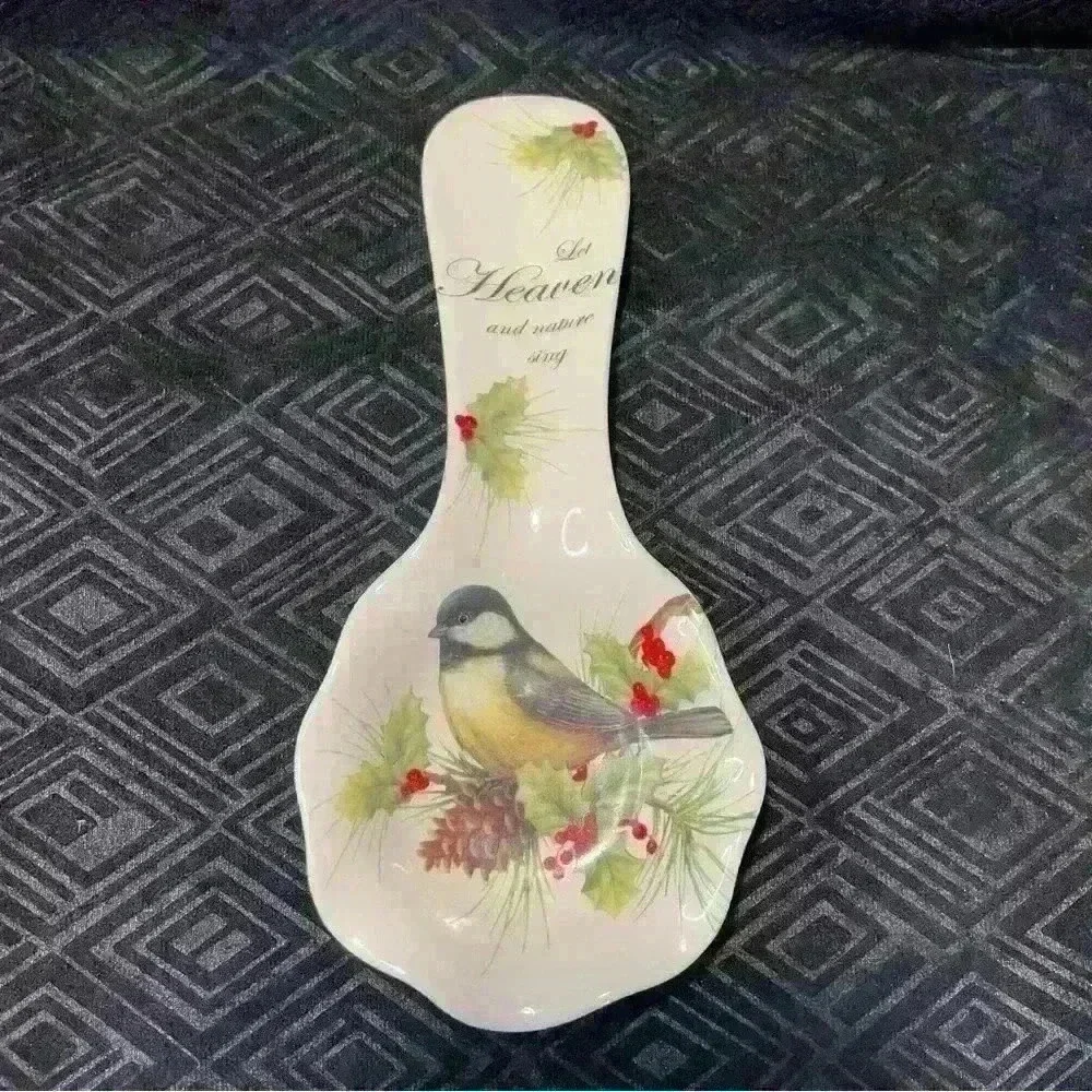Cracker Barrel Christmas Spoon Rest Season Of Peace Red Cardinal Bird